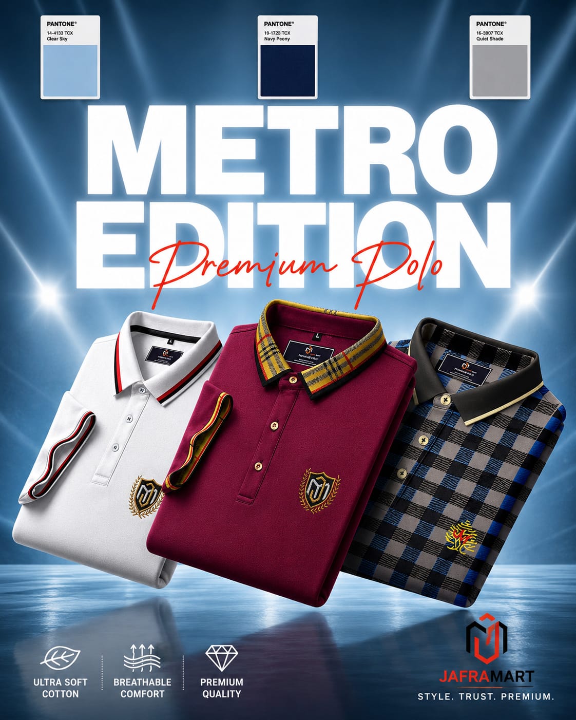 3pcs Combo Of Men's Short Sleeve 100% Cotton Premium Quality Polo T-Shirt - White & Merun,Stripe